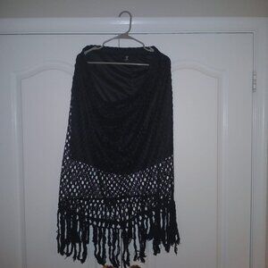 🖤 SHEIN Curve 3XL Black Fringe Skirt - Cowgirl Disco Vibe! (like new)!